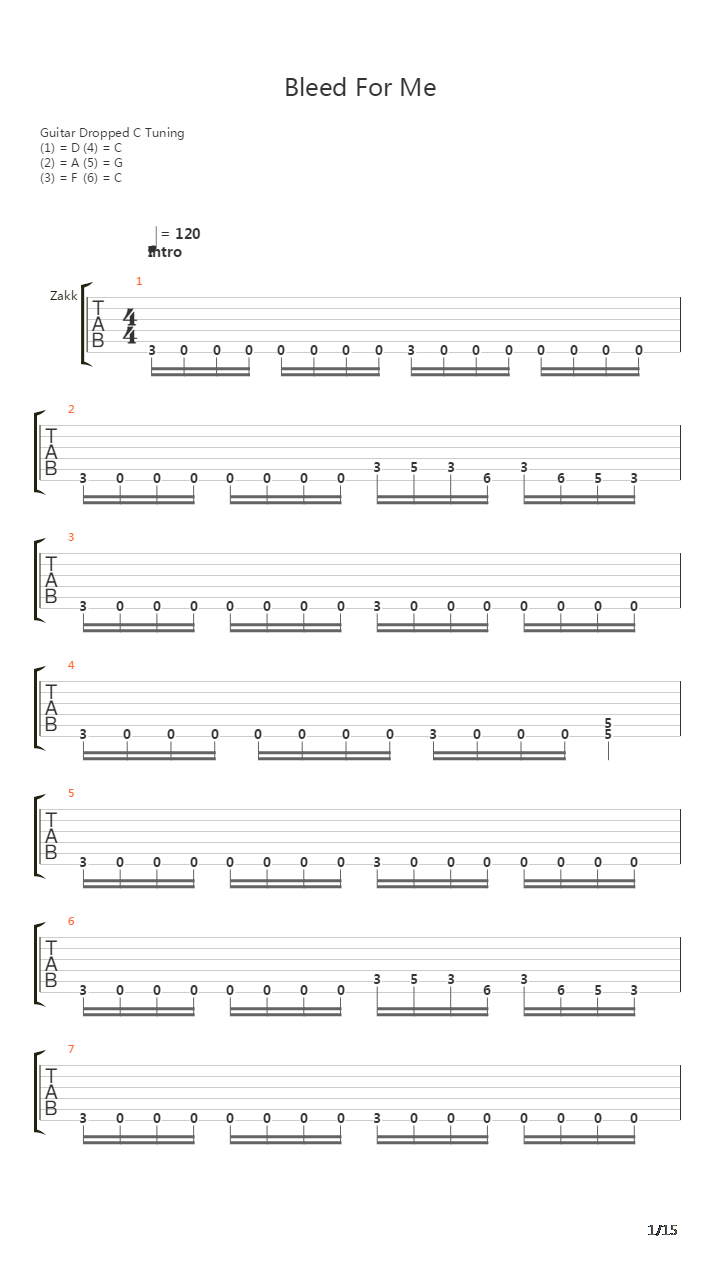 Bleed For Me吉他谱