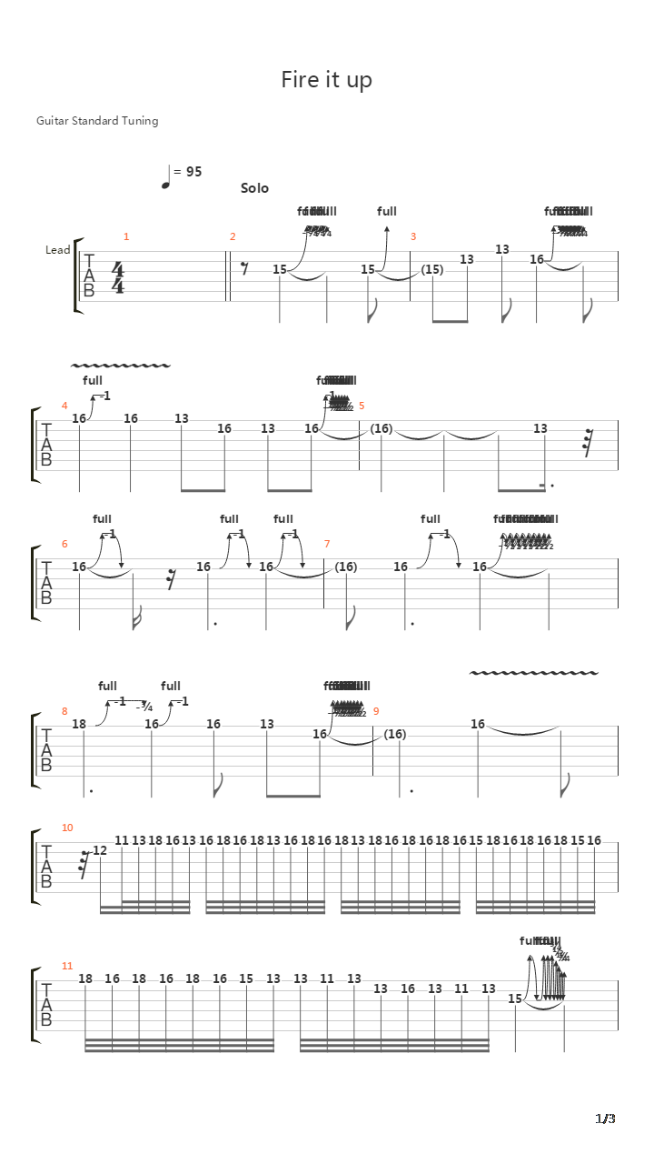 Fire It Up吉他谱
