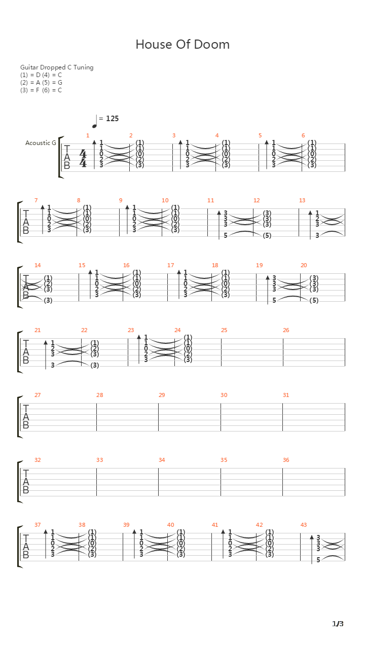 House Of Doom吉他谱
