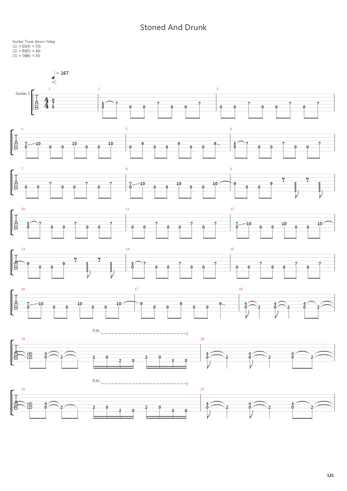 Stoned And Drunk吉他谱
