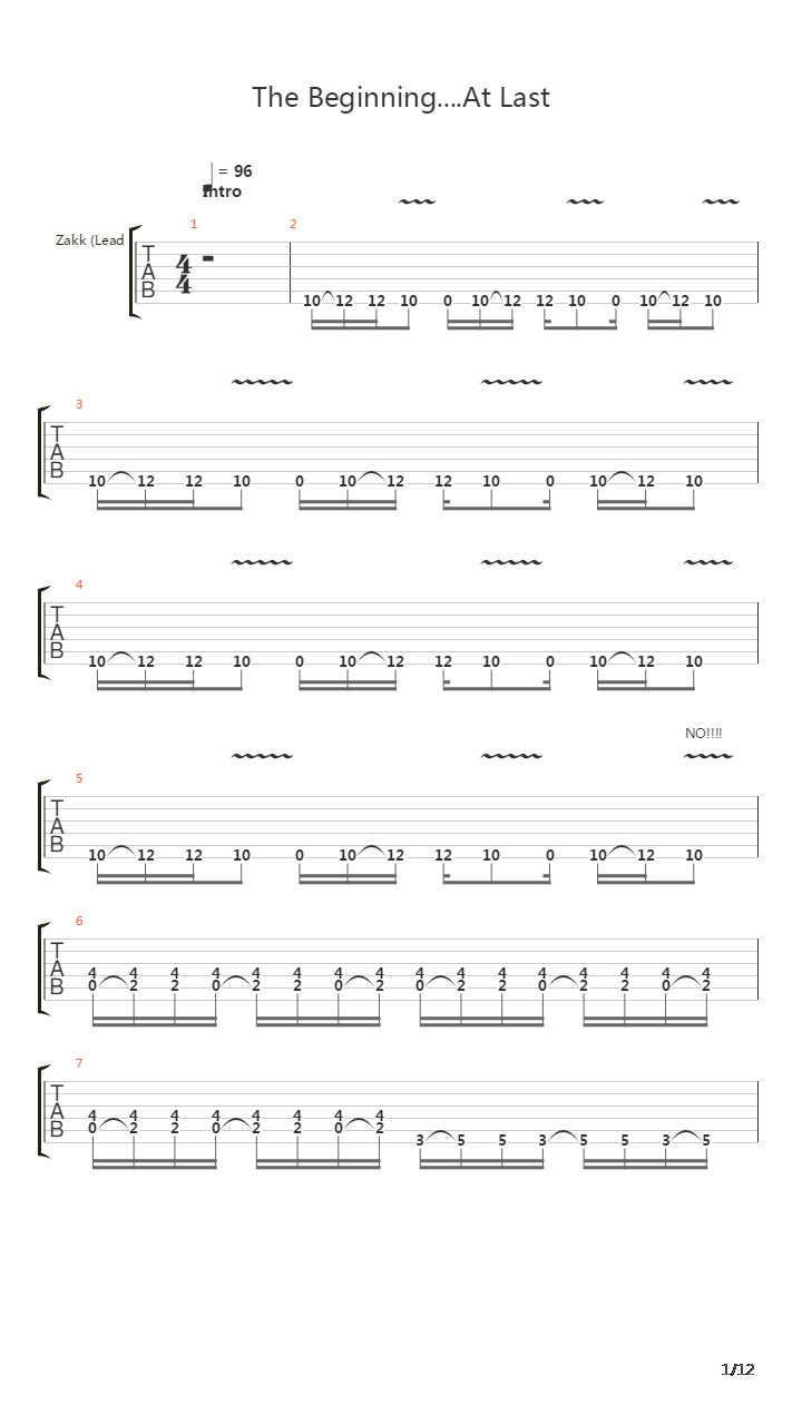 The Beginning At Last吉他谱