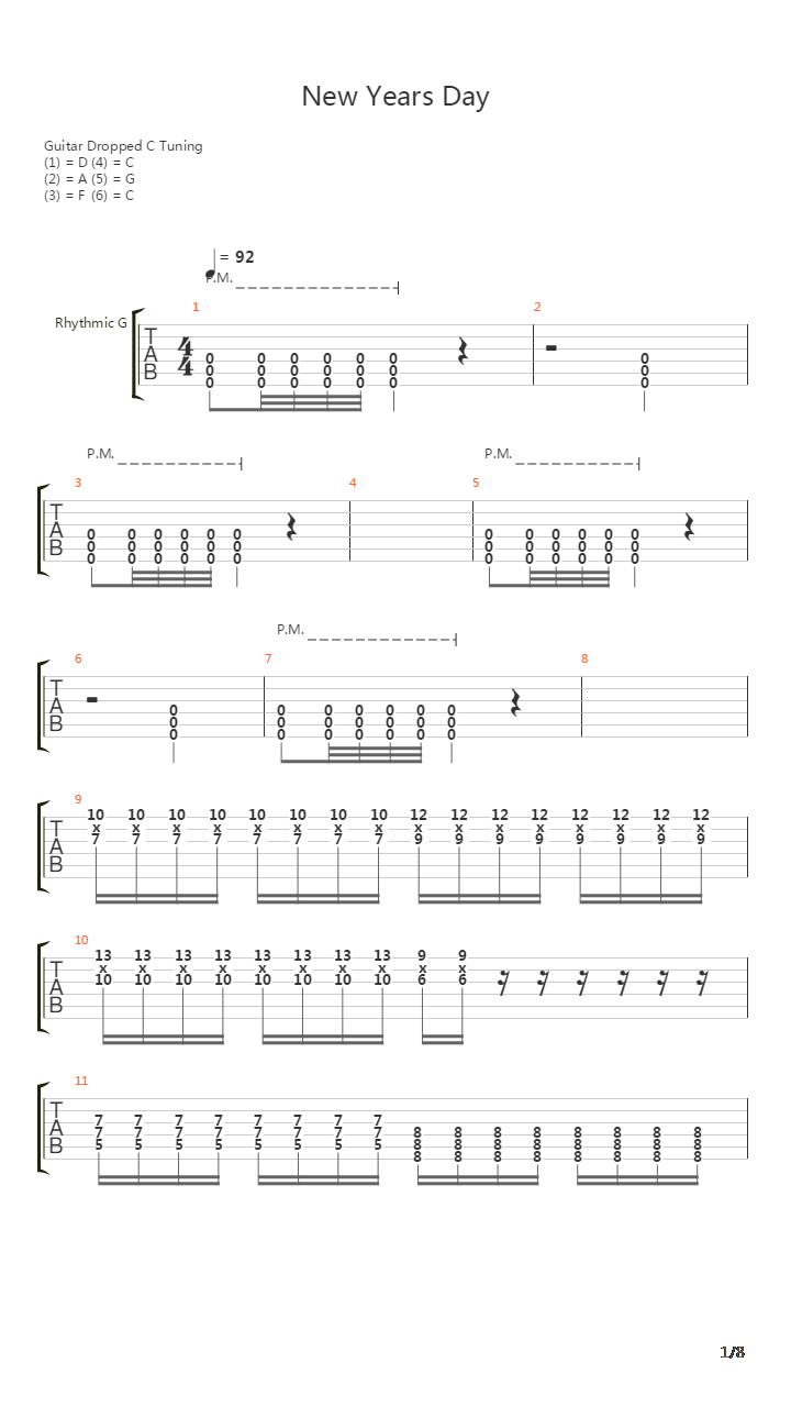 New Years Day吉他谱