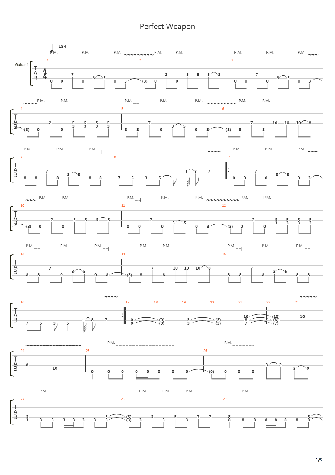 Perfect Weapon吉他谱