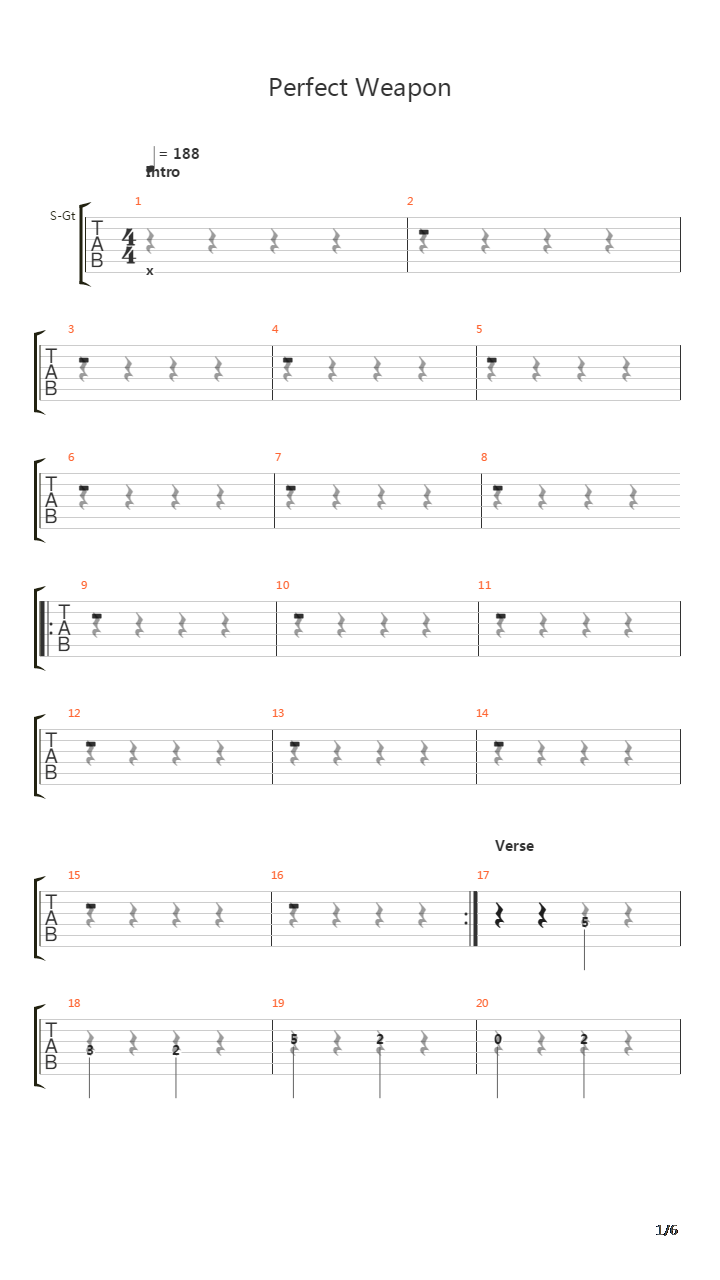 Perfect Weapon吉他谱