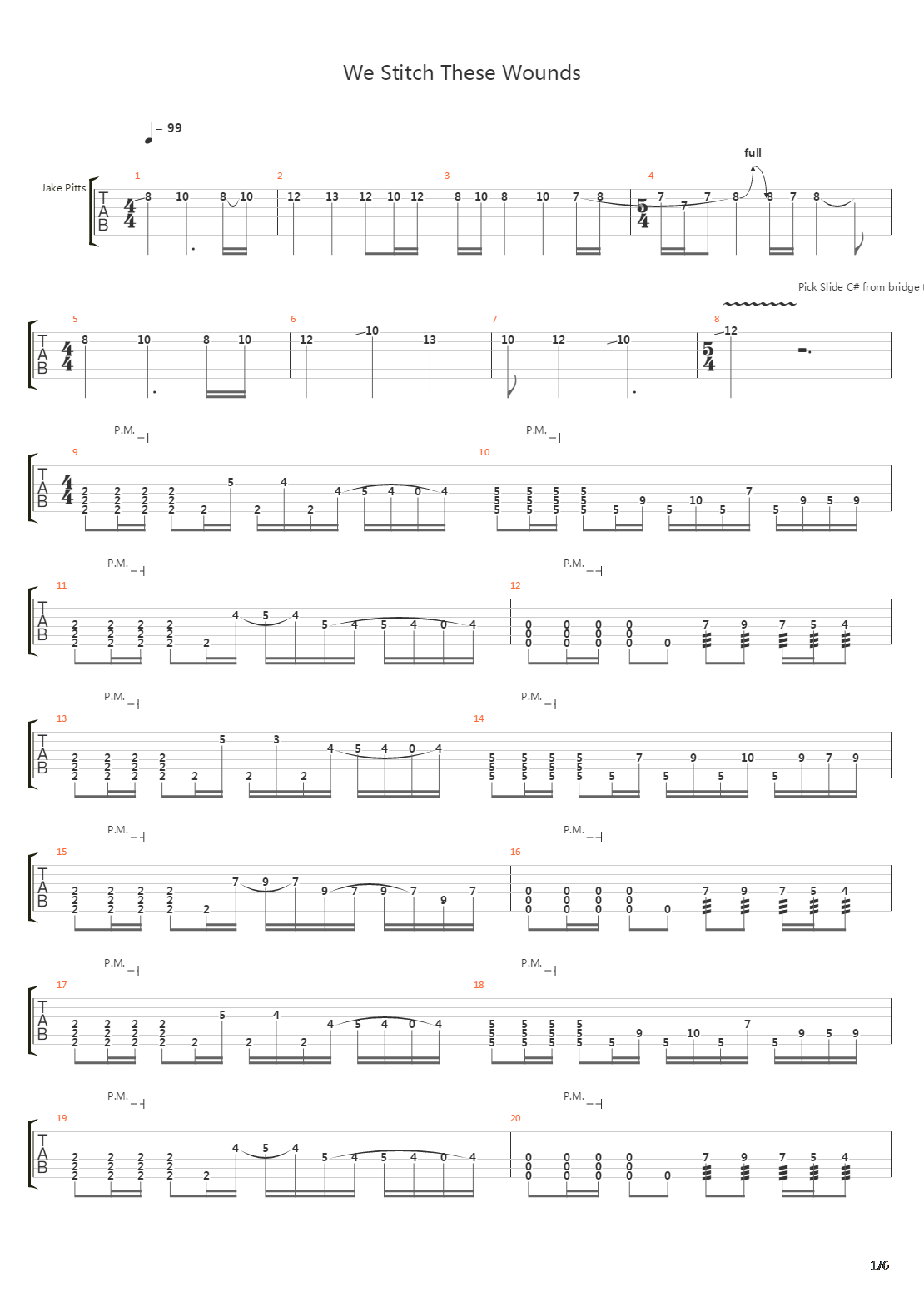 We Stitch These Wounds吉他谱