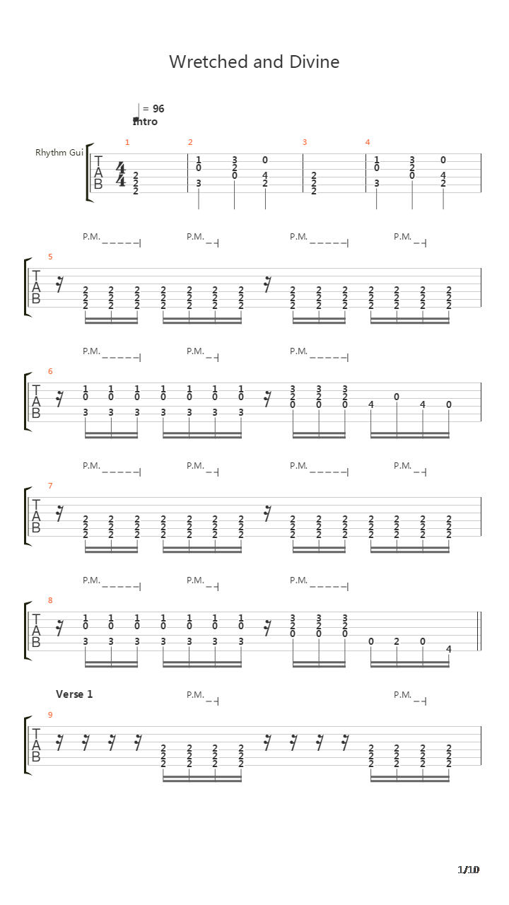 Wretched And Divine吉他谱