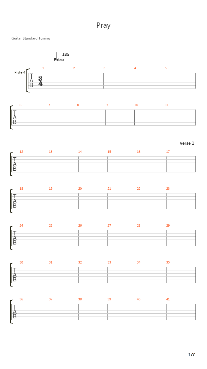 Pray吉他谱