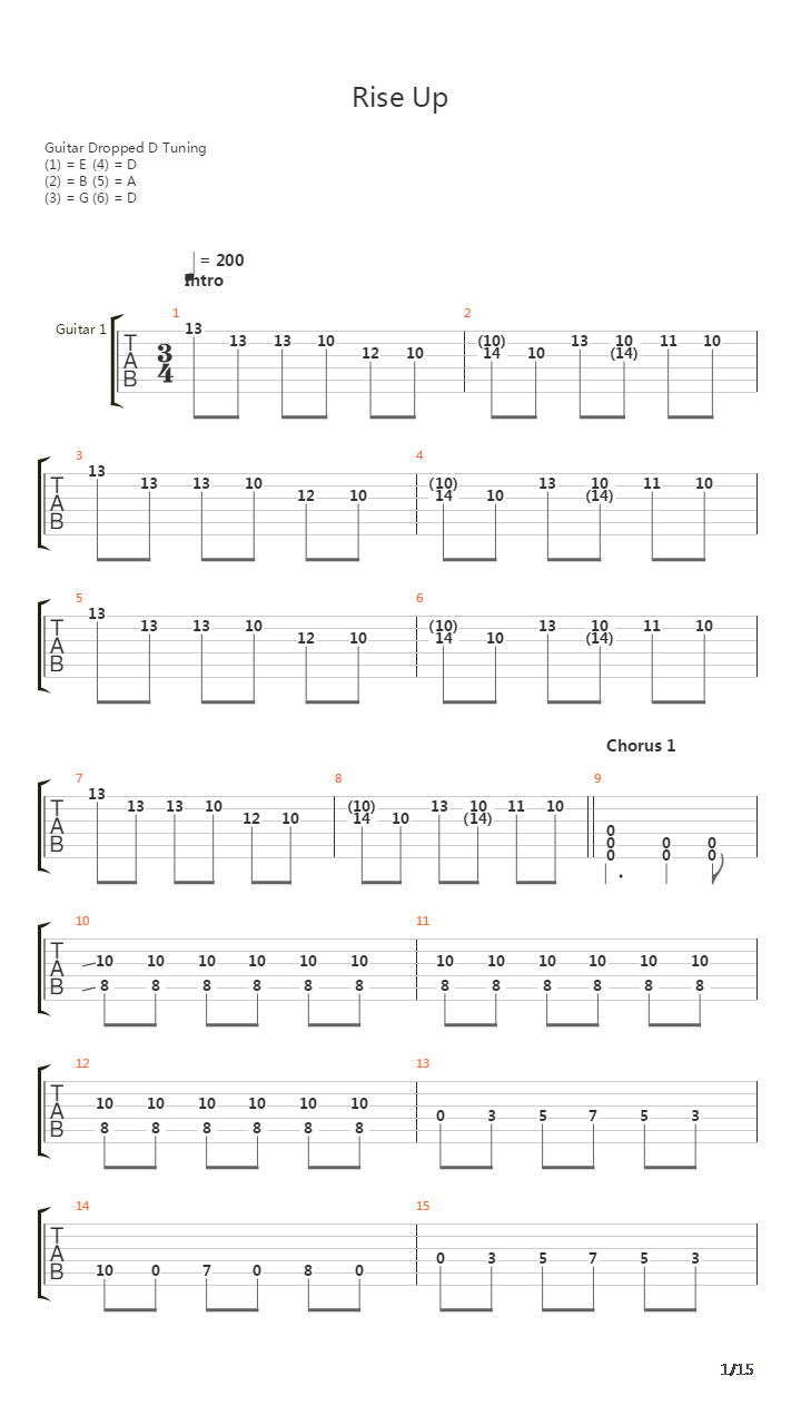 Rise Up吉他谱