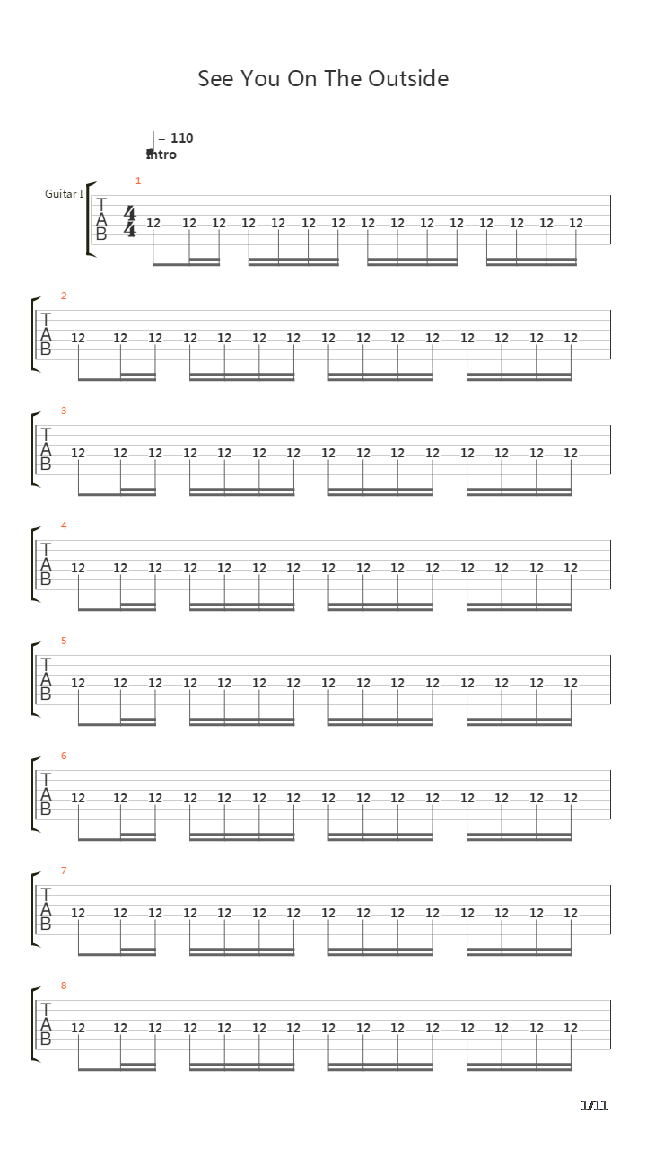 See You On The Outside吉他谱