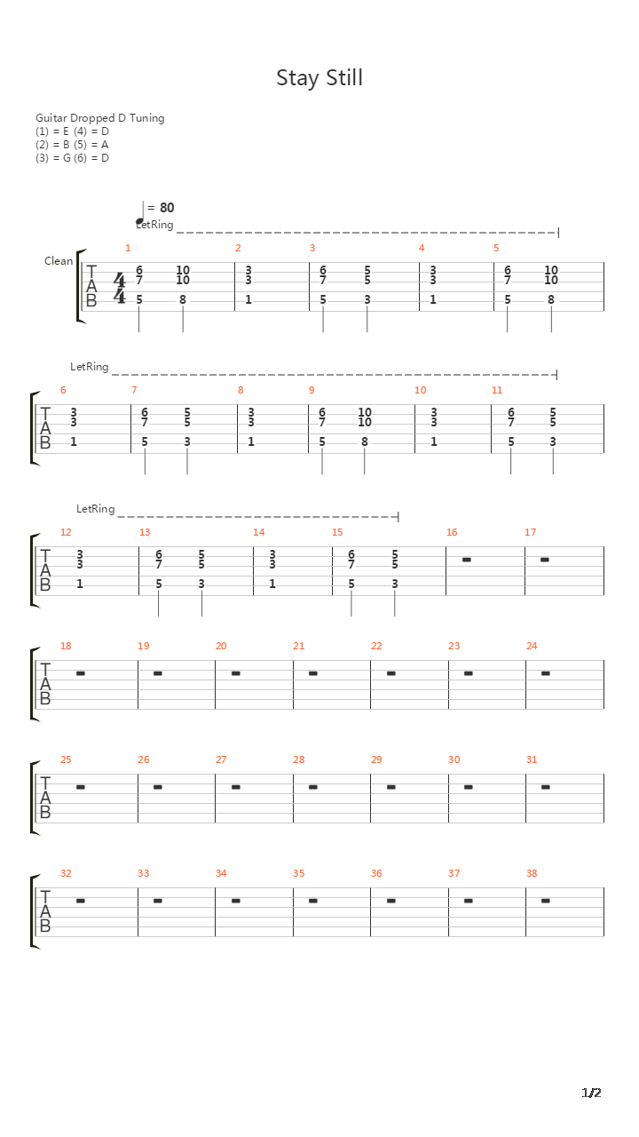 Stay Still吉他谱