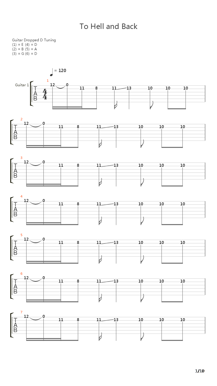 To Hell And Back吉他谱