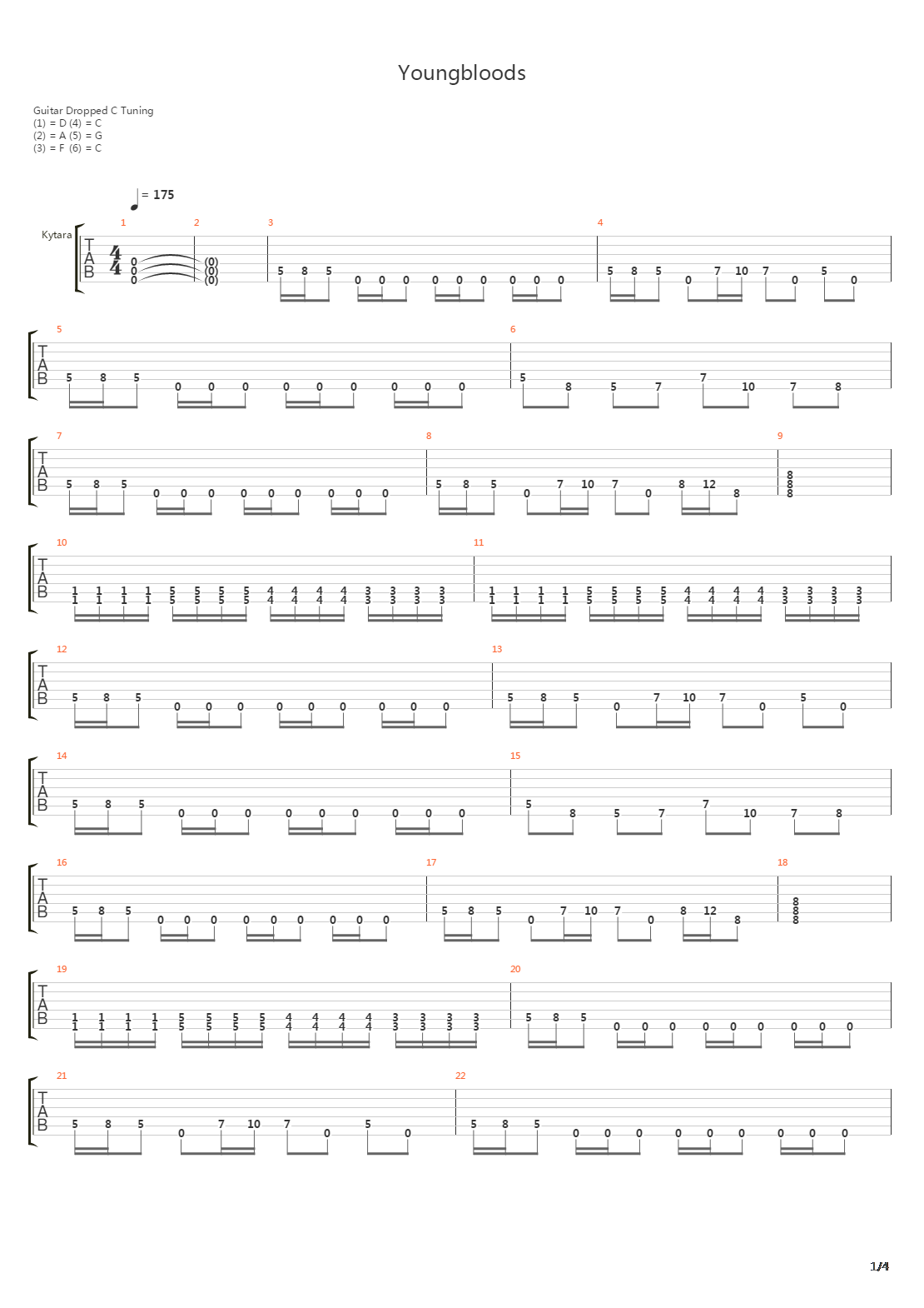 Youngbloods吉他谱