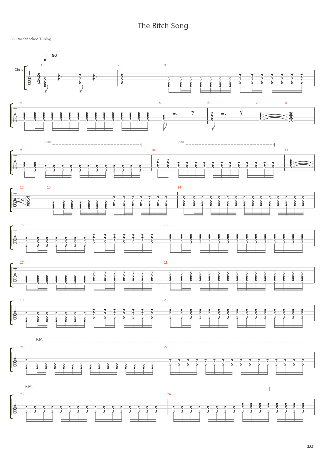 The Bitch Song吉他谱