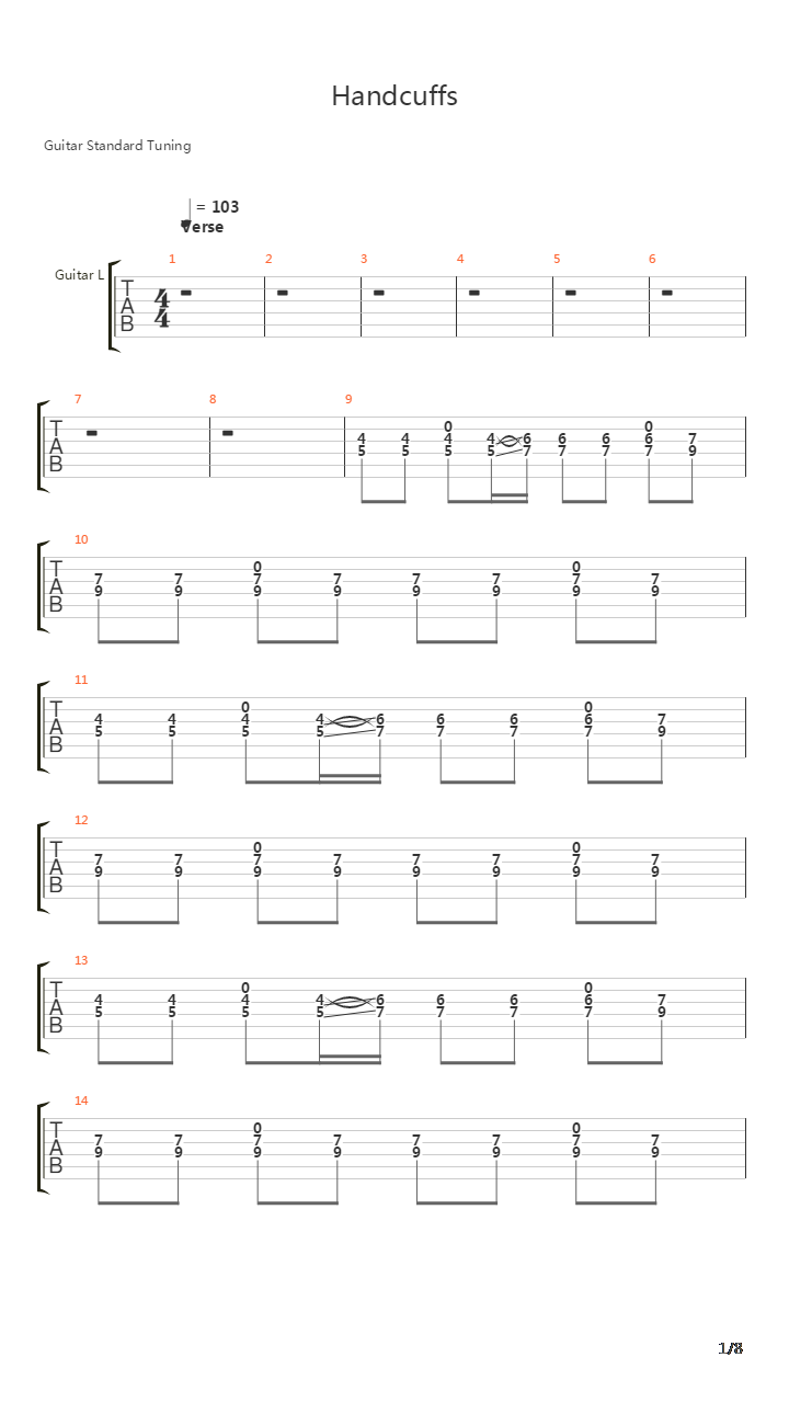 Handcuffs吉他谱