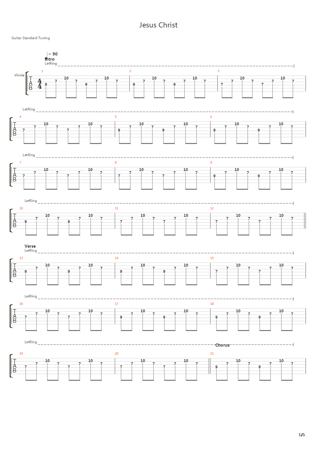 Jesus Christ吉他谱