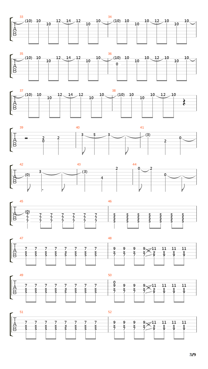 Secondary吉他谱