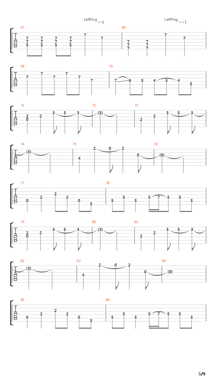 Secondary吉他谱