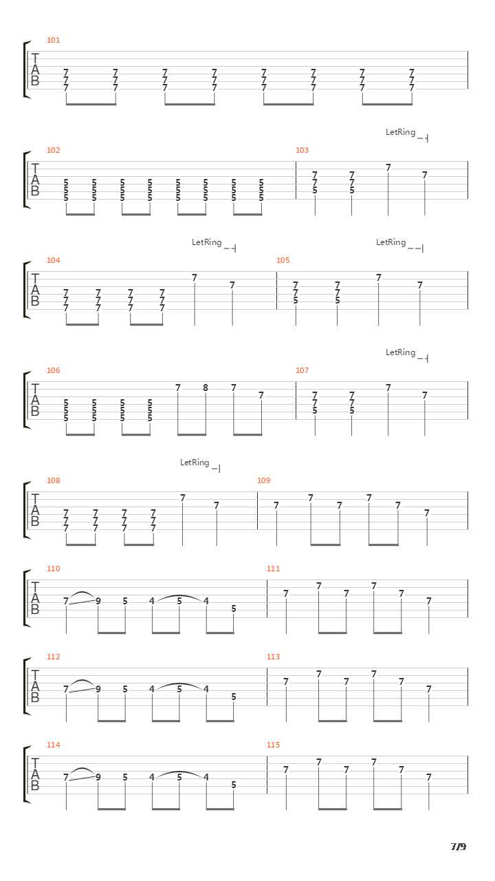 Secondary吉他谱