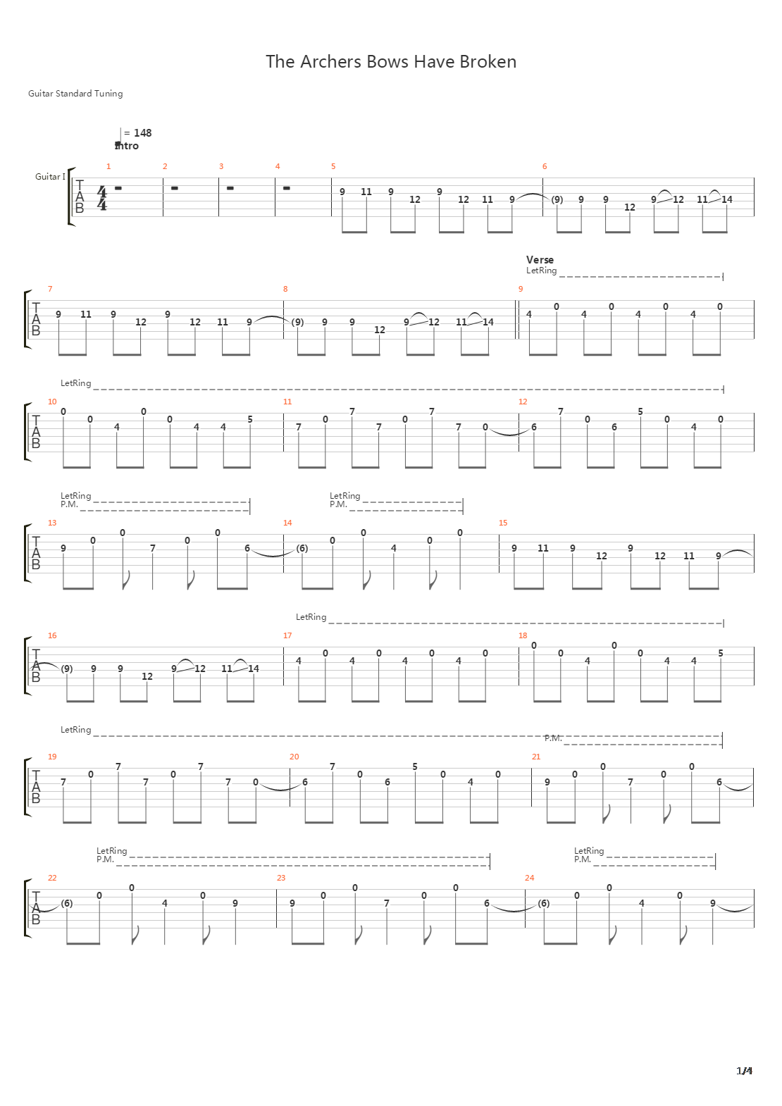 The Archers Bows Have Broken吉他谱