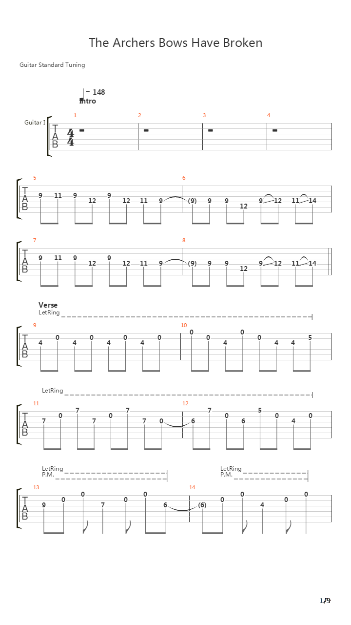 The Archers Bows Have Broken吉他谱
