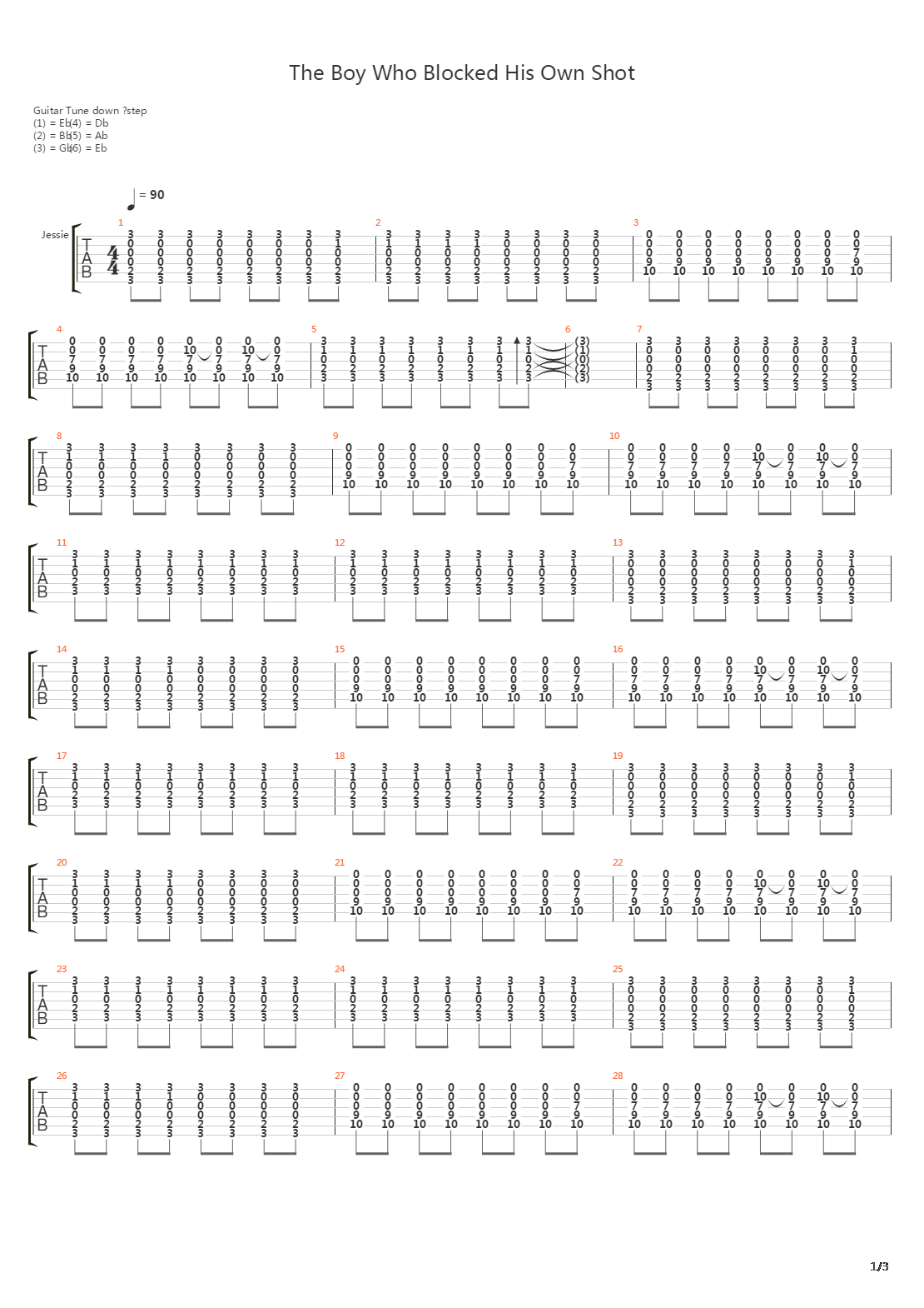 The Boy Who Blocked His Own Shot吉他谱