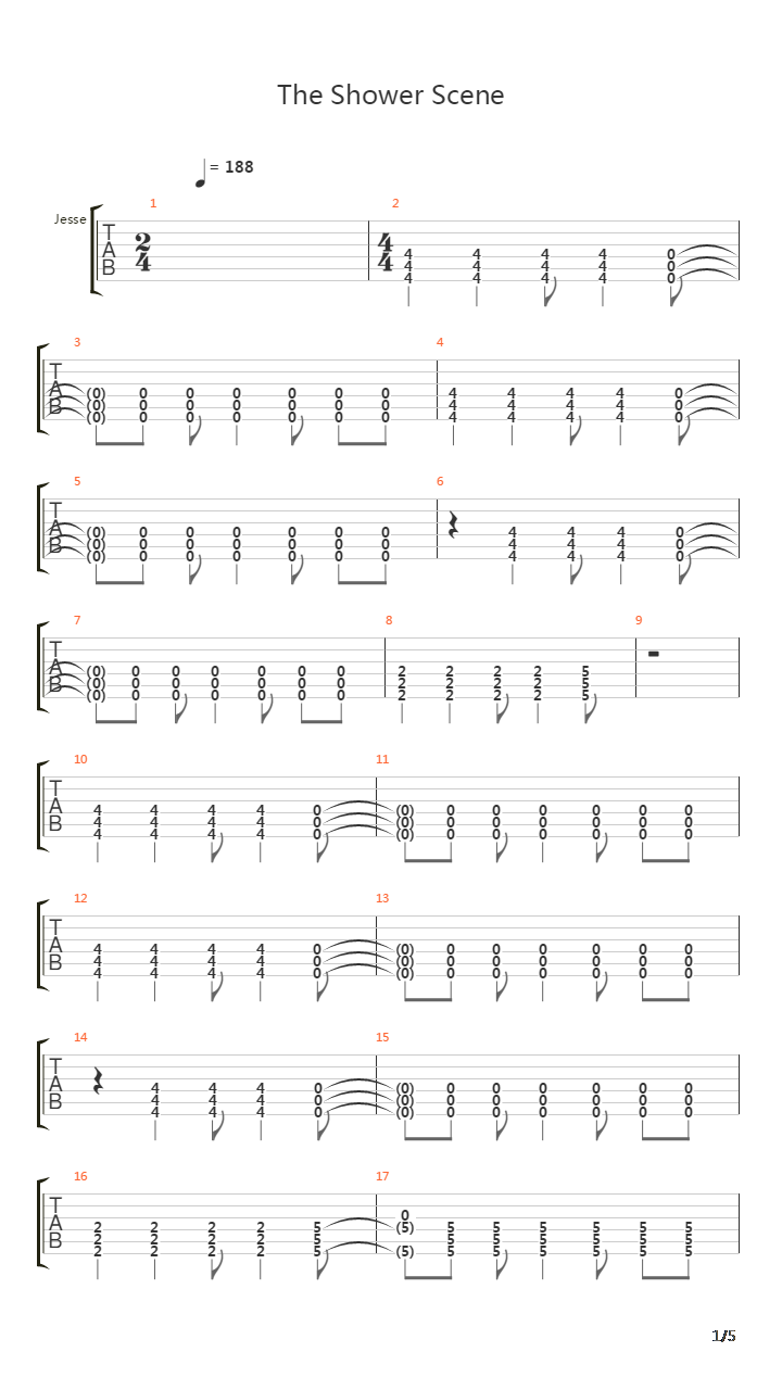 The Shower Scene吉他谱