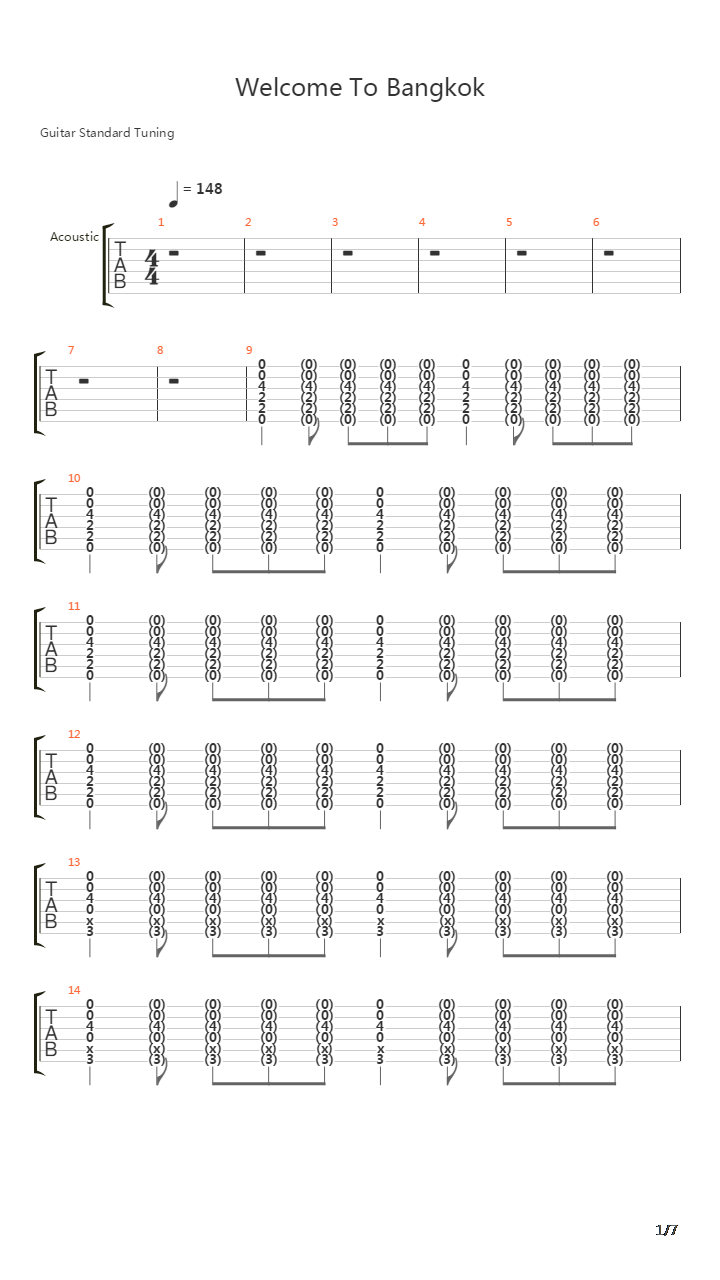 Welcome To Bangkok吉他谱
