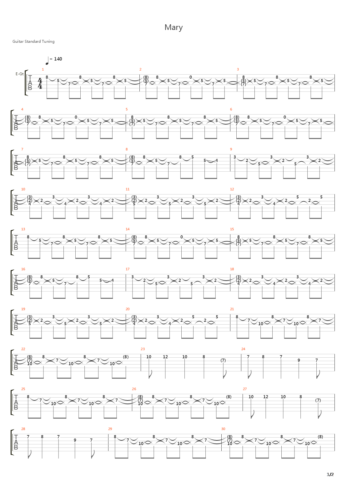 Mary吉他谱
