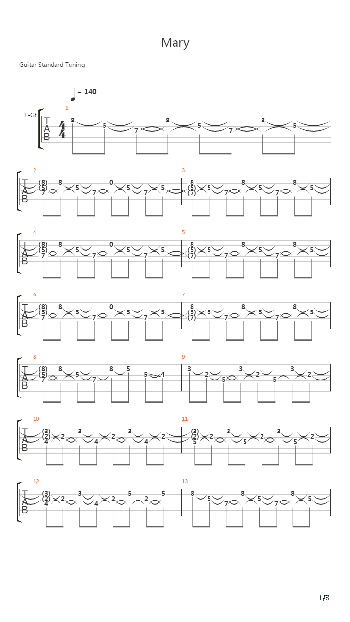 Mary吉他谱
