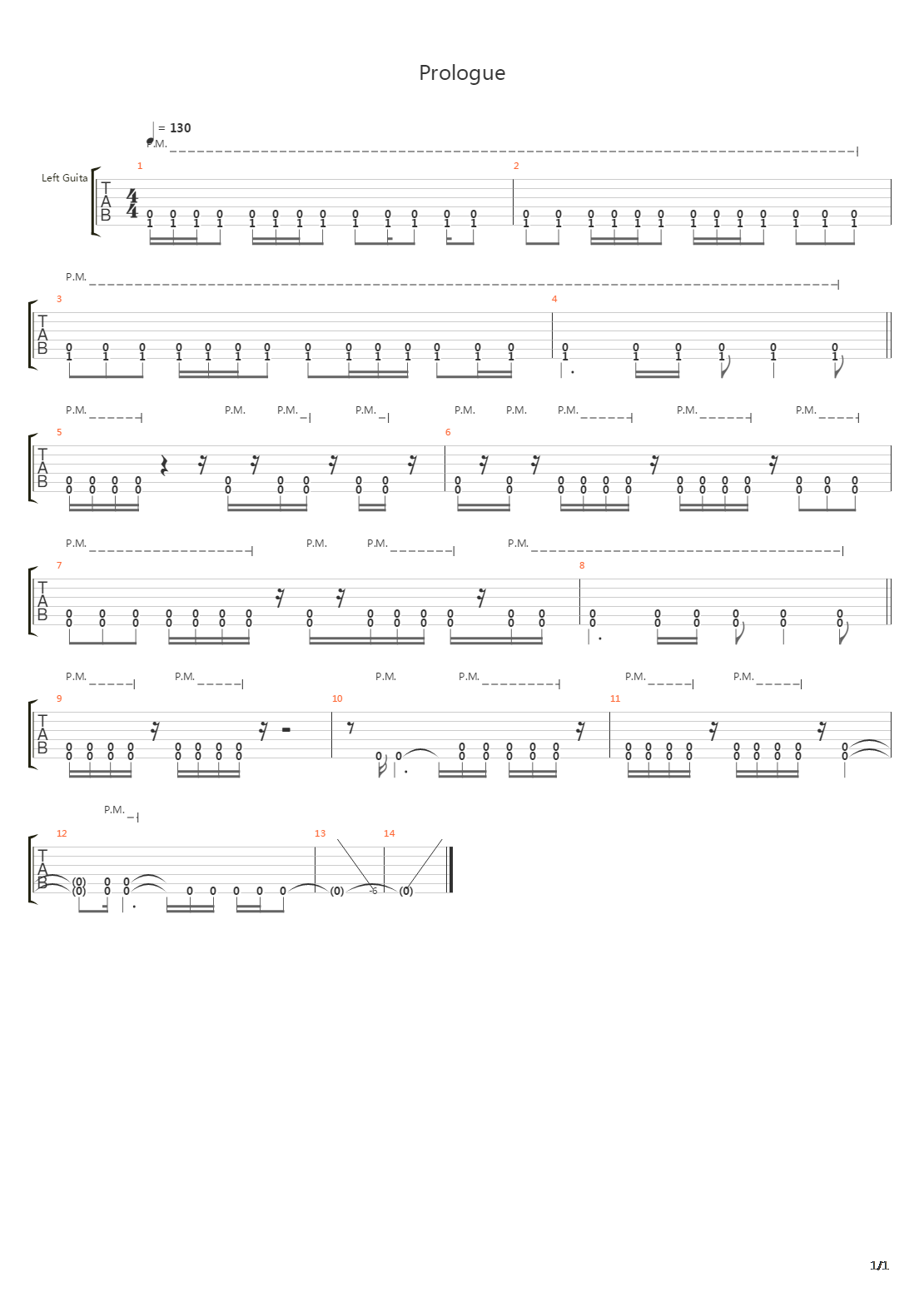 Prologue吉他谱