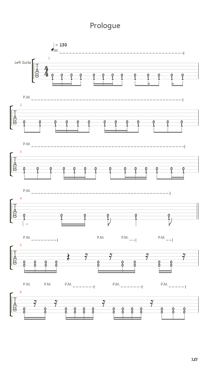 Prologue吉他谱