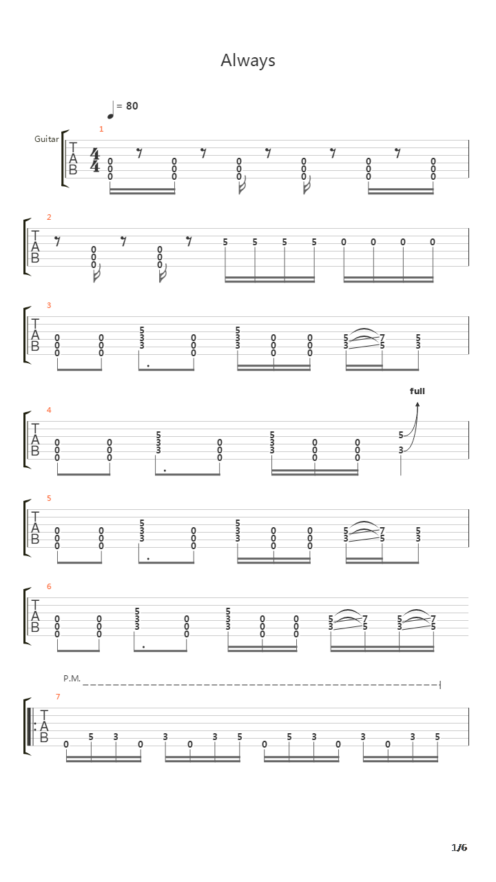 Always吉他谱