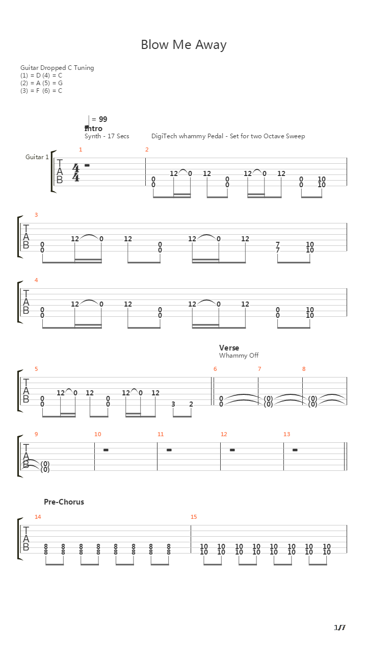 Blow Me Away吉他谱