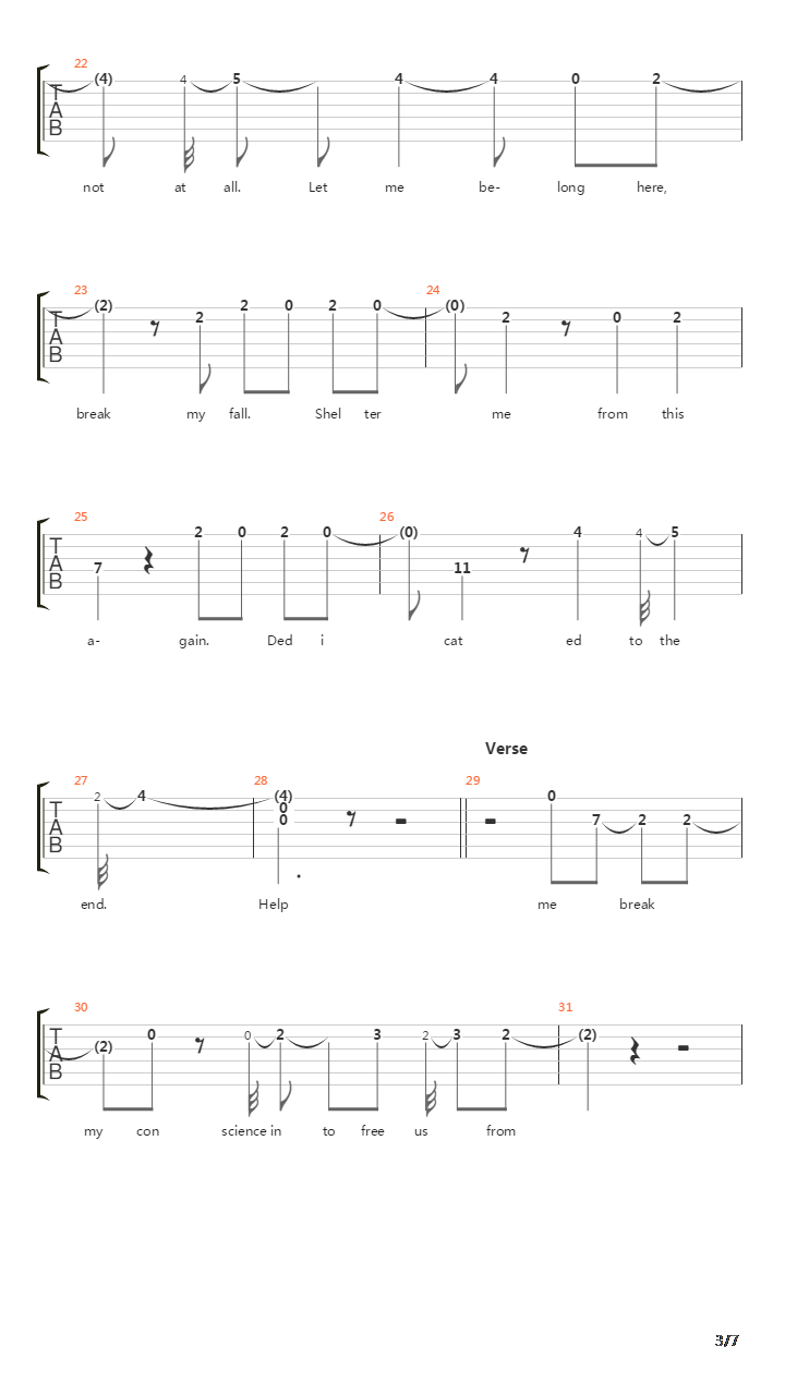 Break My Fall吉他谱
