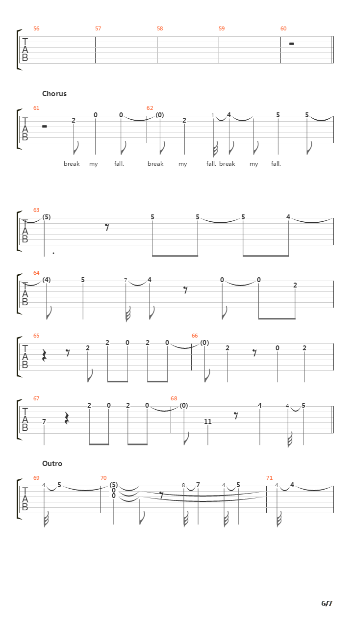 Break My Fall吉他谱