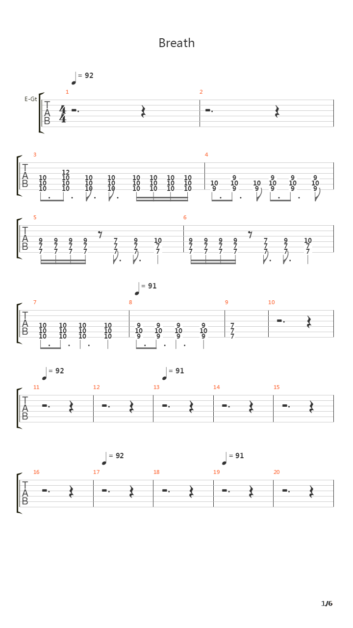 Breath吉他谱