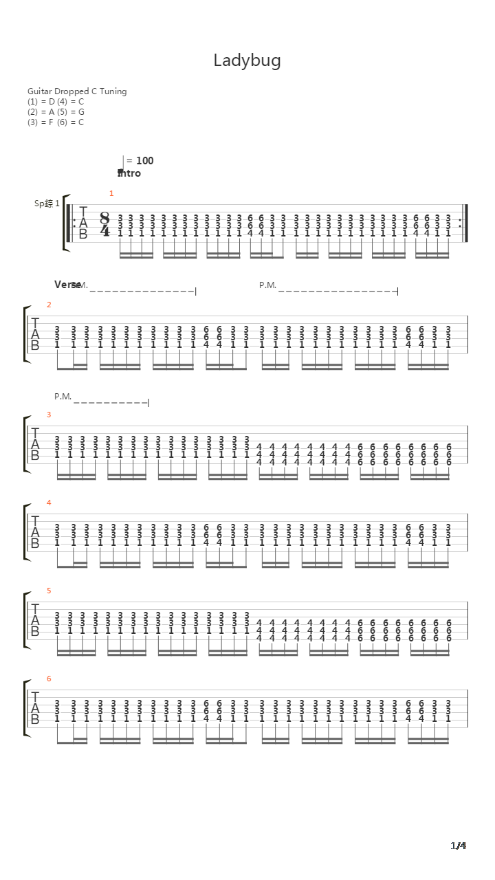 Ladybug吉他谱