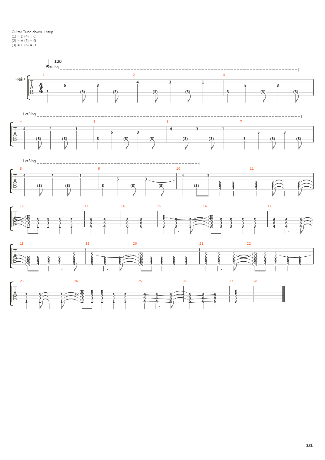 Outro吉他谱