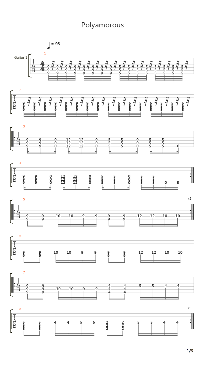Polyamorous吉他谱