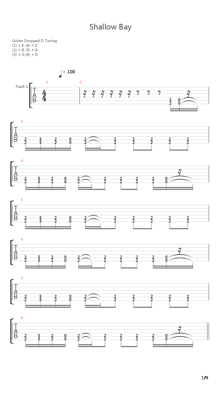 Shallow Bay吉他谱