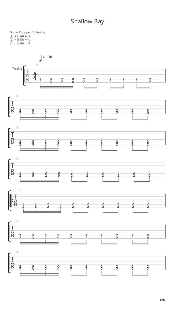 Shallow Bay吉他谱
