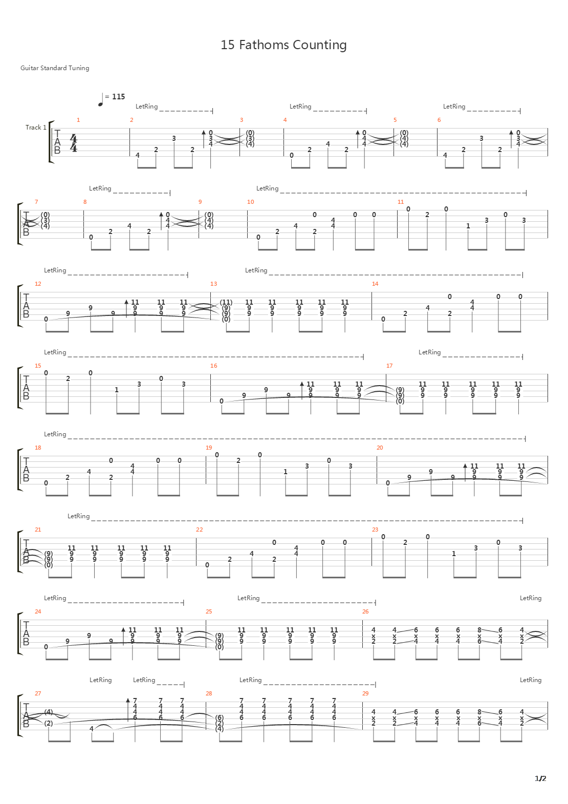 15 Fathoms Counting吉他谱