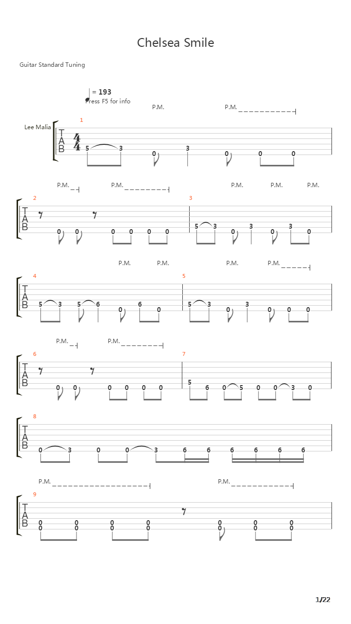Chelsea Smile吉他谱