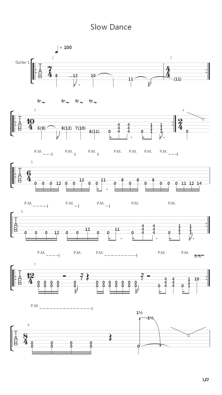 Slow Dance吉他谱