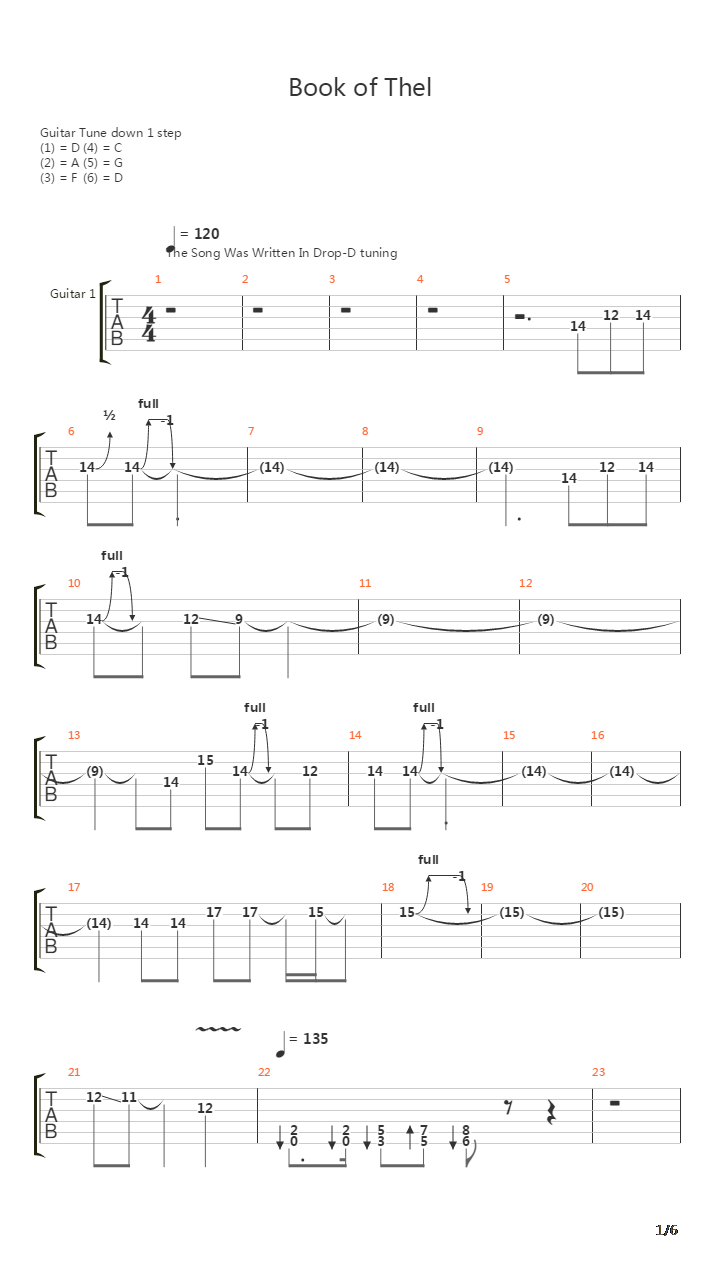 Book Of Thel吉他谱