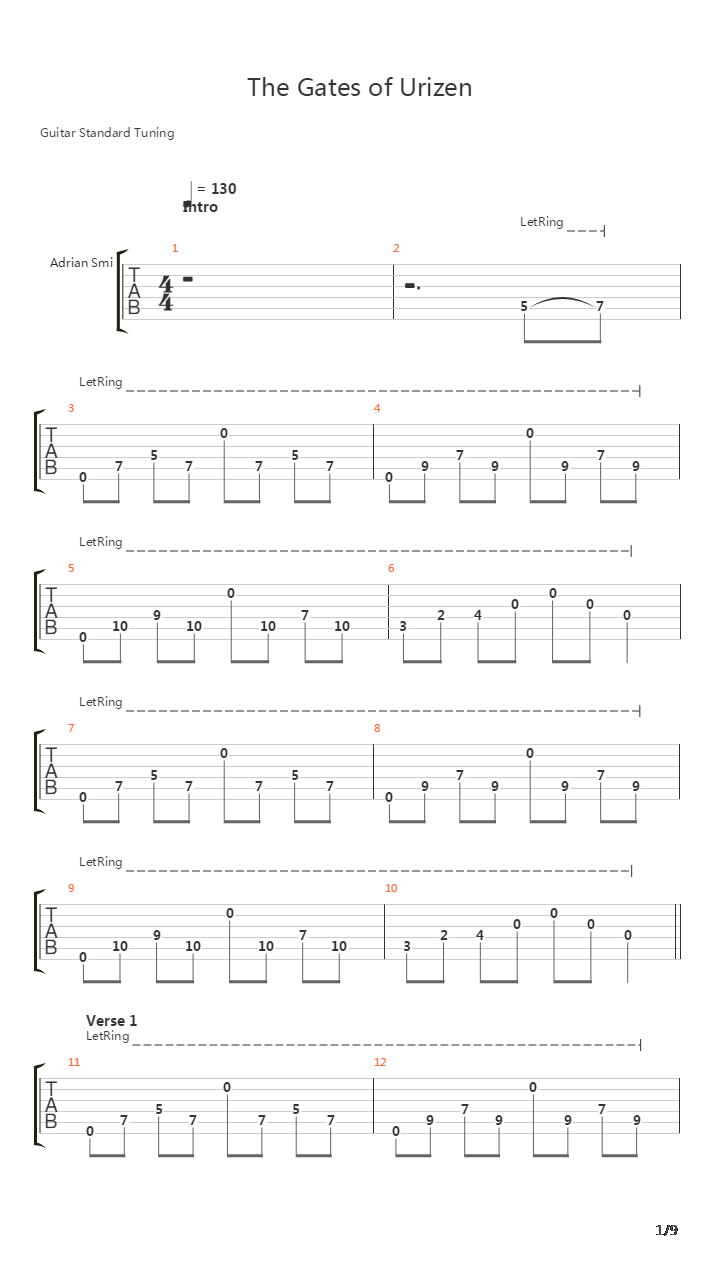 Gates Of Urizen吉他谱