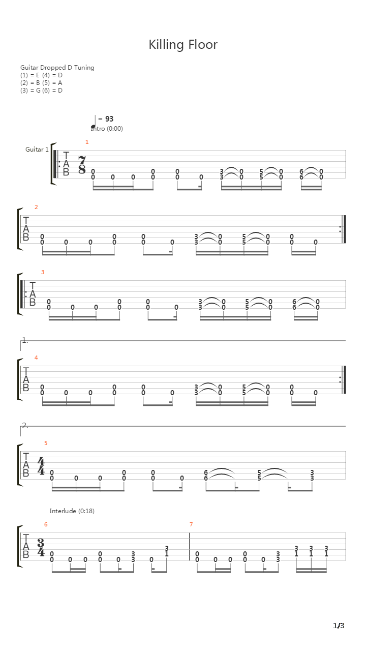 Killing Floor吉他谱