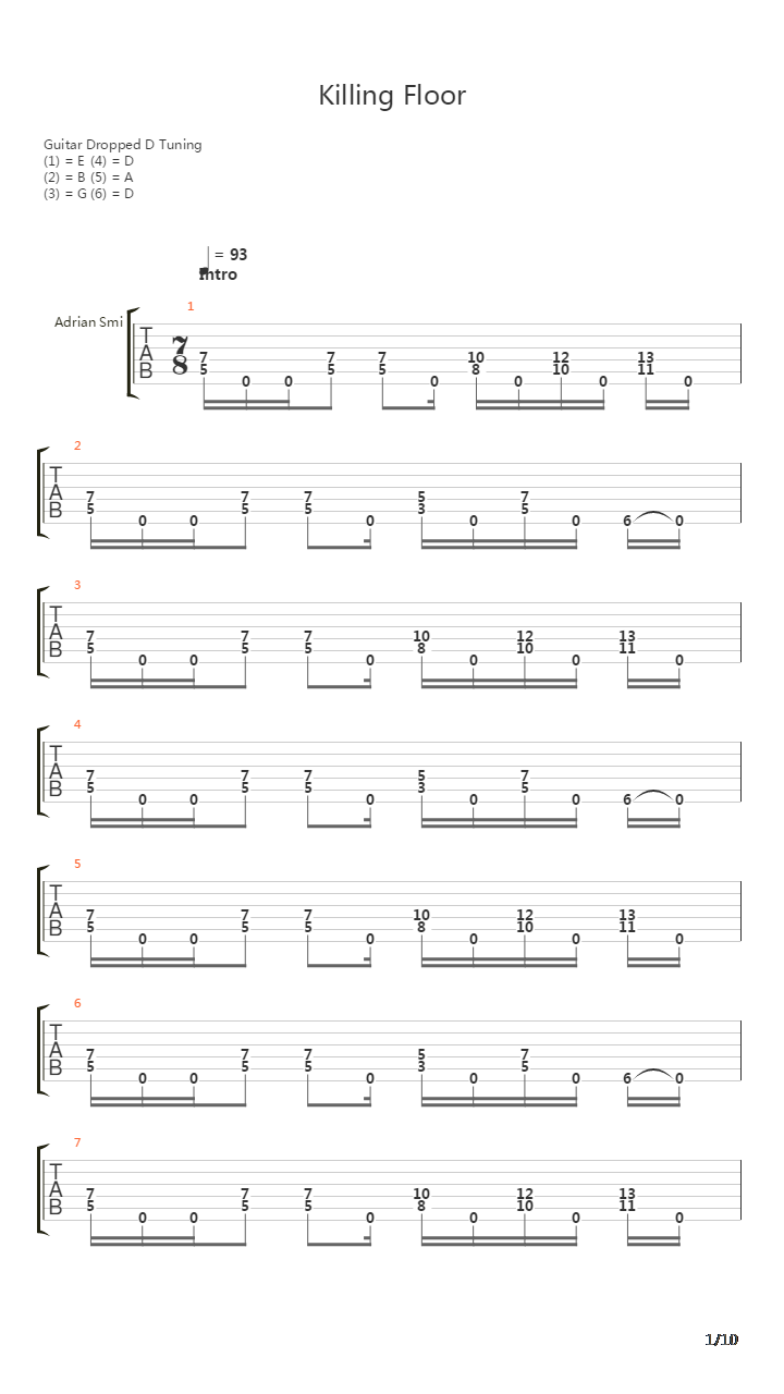 Killing Floor吉他谱