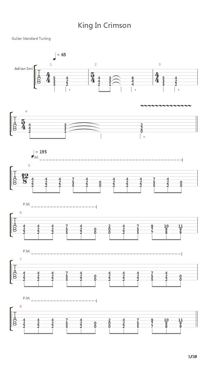 King In Crimson吉他谱