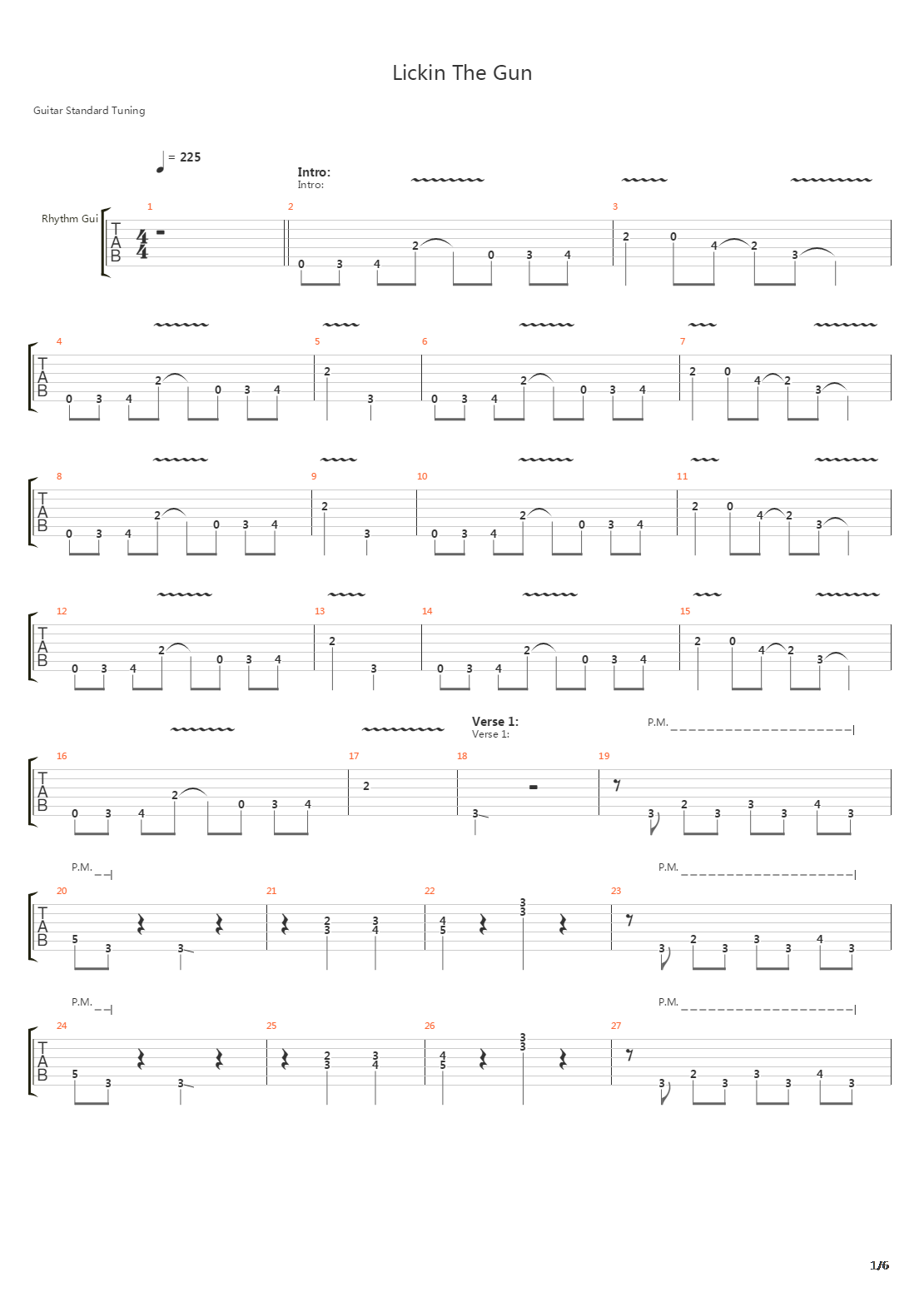 Lickin The Gun吉他谱